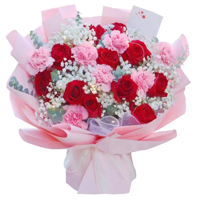 广元11朵红玫瑰康乃馨，永远灿烂如花